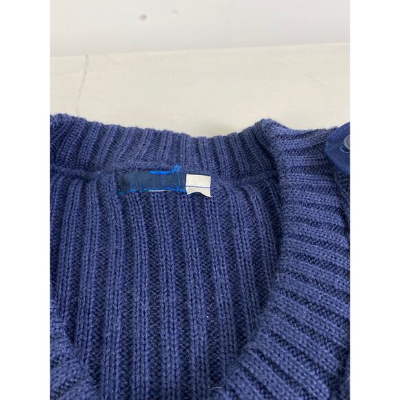 Blue Gray Military Pullover Wool Military Tactical Ribbed Sweater Sz M/L - Picture 6 of 9